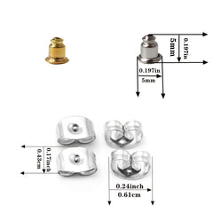 50pcs Casual Earring Back Plugs Round Ear Studs Jewelry Accessories DIY