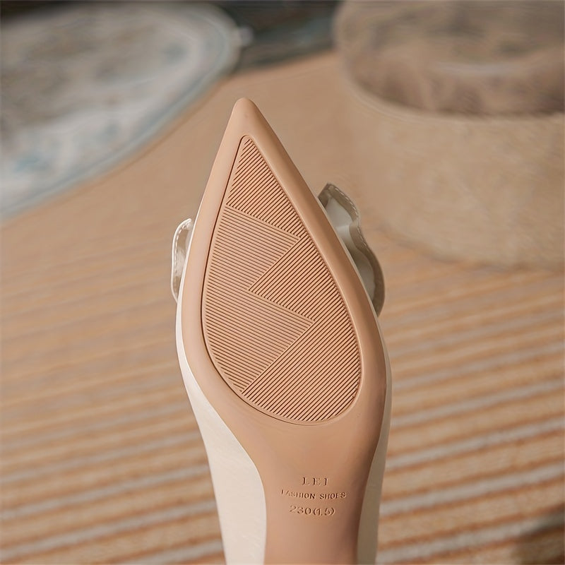 Women's Bowknot Kitten Heels Slip On Low Heels Dress Shoes