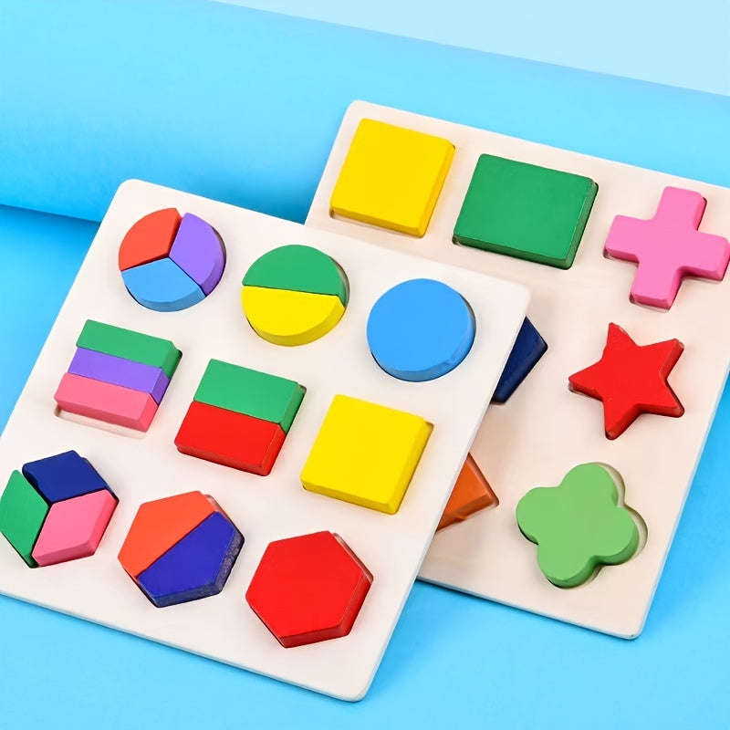 Montessori Educational Puzzle Toys Clock Beading 3D Geometric Boards