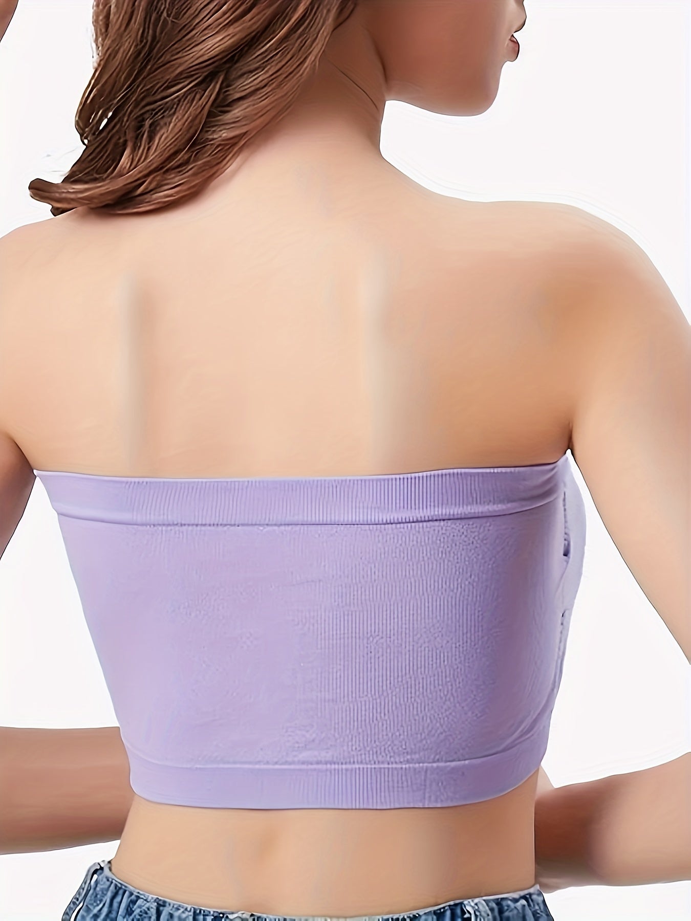 2pcs Seamless Strapless Bandeau Bras Soft Stretch Lingerie & Underwear