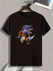 Dinosaur Print Men's Graphic T-Shirt for Summer