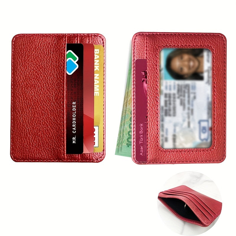 2pcs Slim PU Leather Card Holder Credit Card Holder