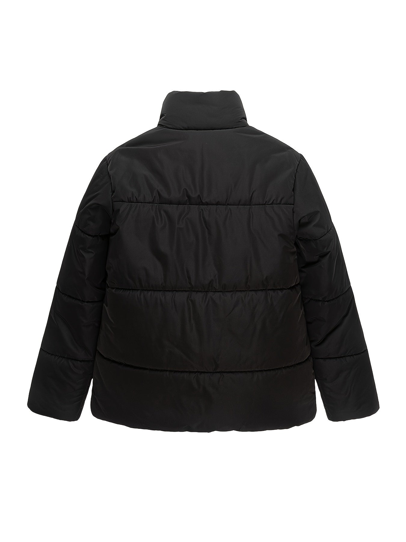 Women's Letter Print Puffer Jacket Windproof Down Winter Coat