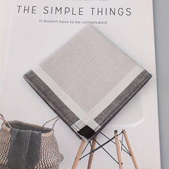 3 Men's Handkerchiefs Beige Gray Soft Woven Fabric Lightweight Compact