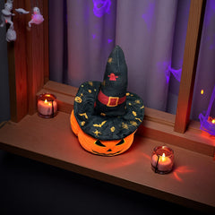 Halloween Witch Pumpkin Plush Doll Soft Stuffed Toy with Hat