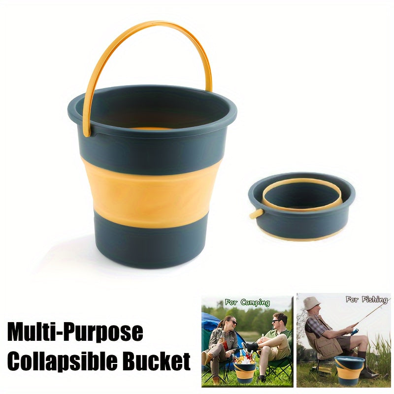1pc Collapsible Bucket for Car Washing Fishing Cleaning Camping Gardening