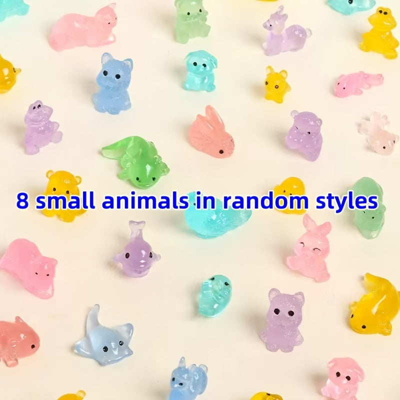 Random Glow in the Dark Resin Mini Animals Statues