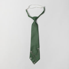 Green Decorative Tie With Chain For Men Unisex Casual Tie