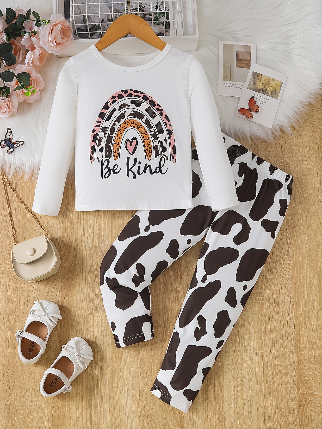 Toddler Girl's 2pcs Unicorn Starfish Print Top & Pants Set