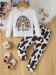 Toddler Girl's 2pcs Unicorn Starfish Print Top & Pants Set