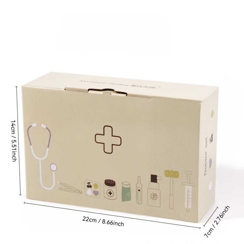 Wooden Playset Medical Kit Doctor Role Play Learning Gift