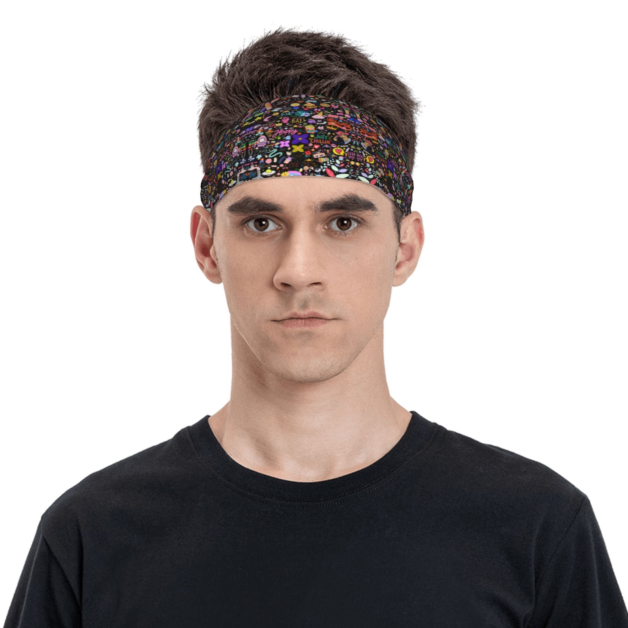 Men's Non Slip Breathable Headband Fitness Band Multicolor