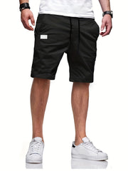 Men's Cargo Short Pants Drawstring Solid Loose Work Shorts