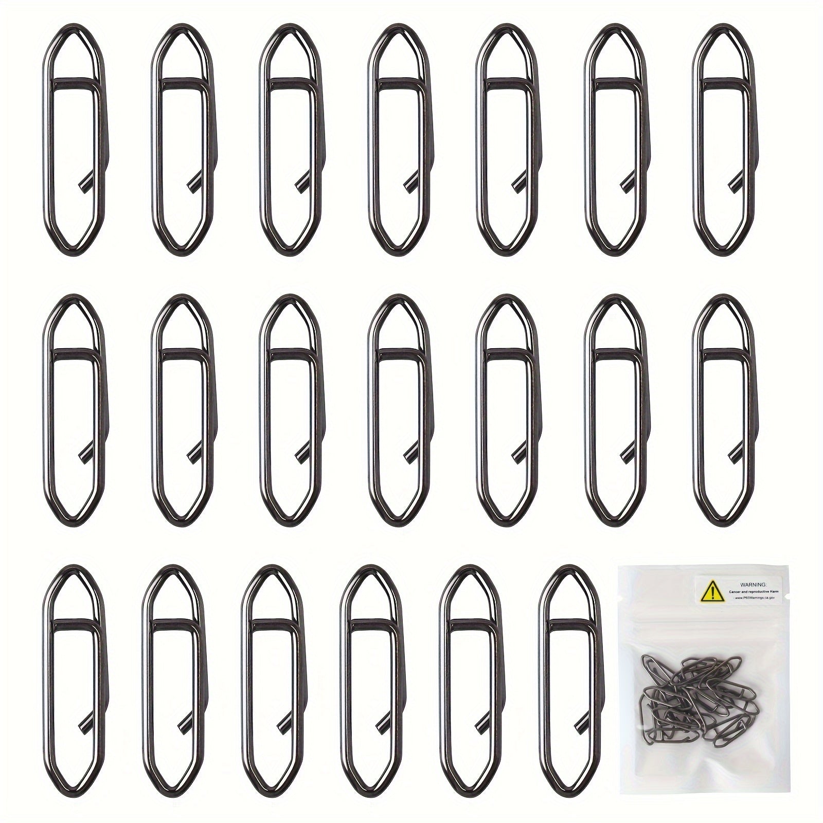 20pcs Stainless Steel Fishing Snap Clip Quick Lure Connector Accessories