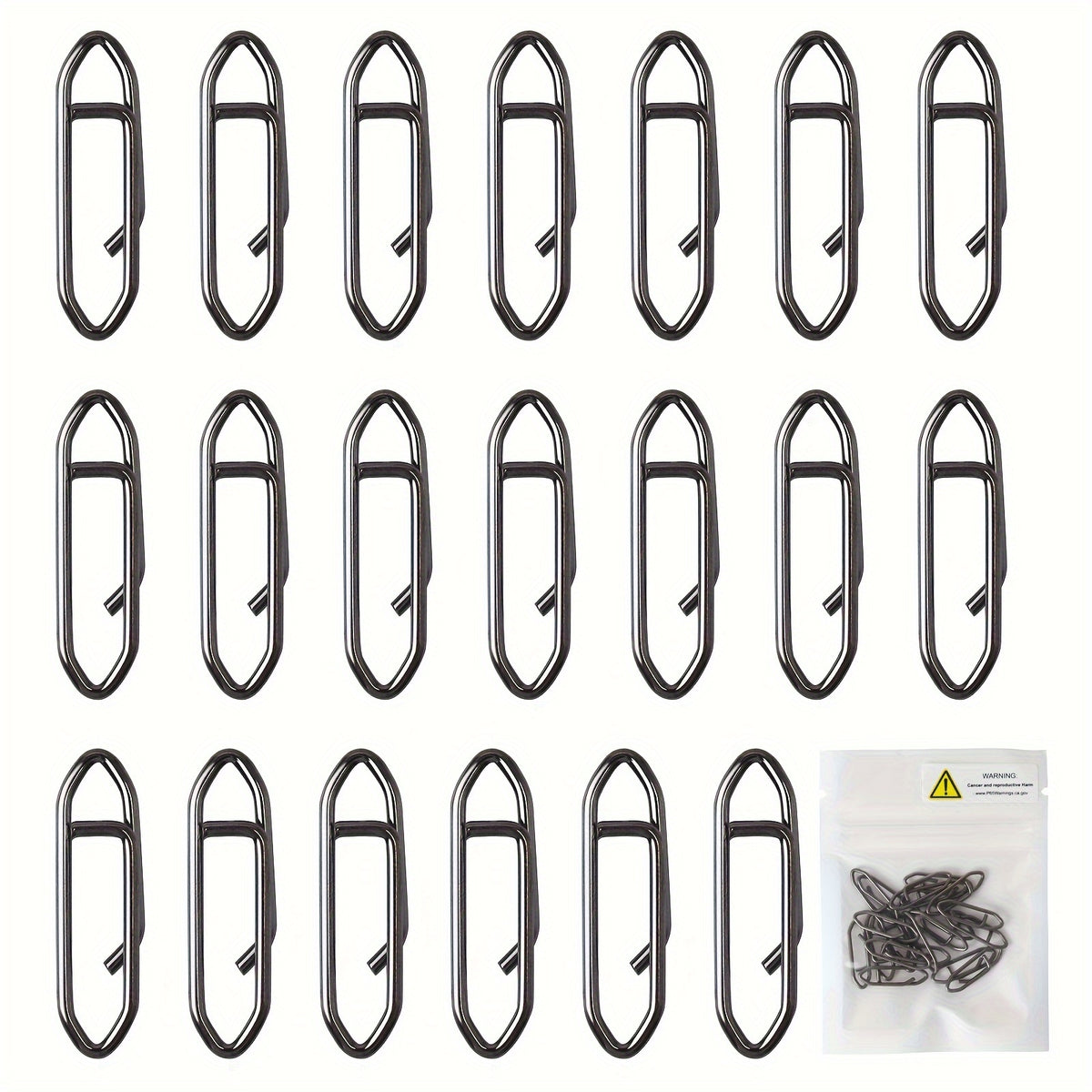20pcs Stainless Steel Fishing Snap Clip Quick Lure Connector Accessories