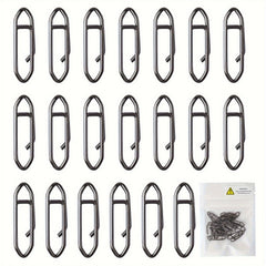 20pcs Stainless Steel Fishing Snap Clip Quick Lure Connector Accessories