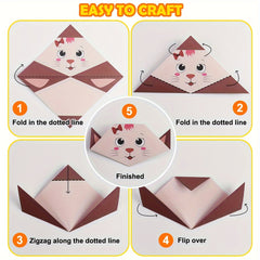 108 Sheets Origami Paper for Kids Easy Origami Book Beginner Art Projects Kit