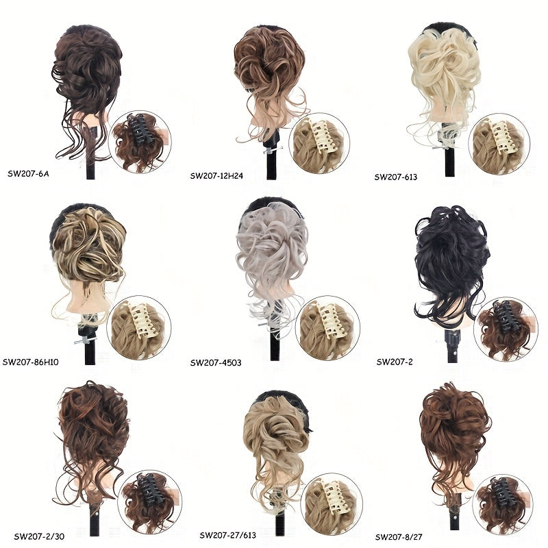 Synthetic Curly Hairpiece Hair Claw Wig Bun Hair Claw Chignon Shark Cla