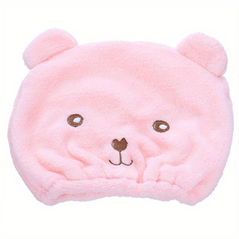 Bear Hair Drying Cap Cute Animal Hair Towel Quick-drying Shower Cap for Women