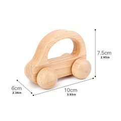 Wooden Kids Push And Grip Car 33cm Small Car Baby Muscle Training Grip Toy