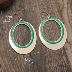 Oval Drop Earrings for Women, Creative Design