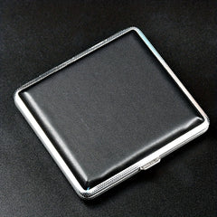 Leather Cigarette Pack 20 Split Tight Band Men's Storage Box