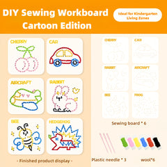 6pcs Children's Sewing Board DIY Weaving Educational Materials