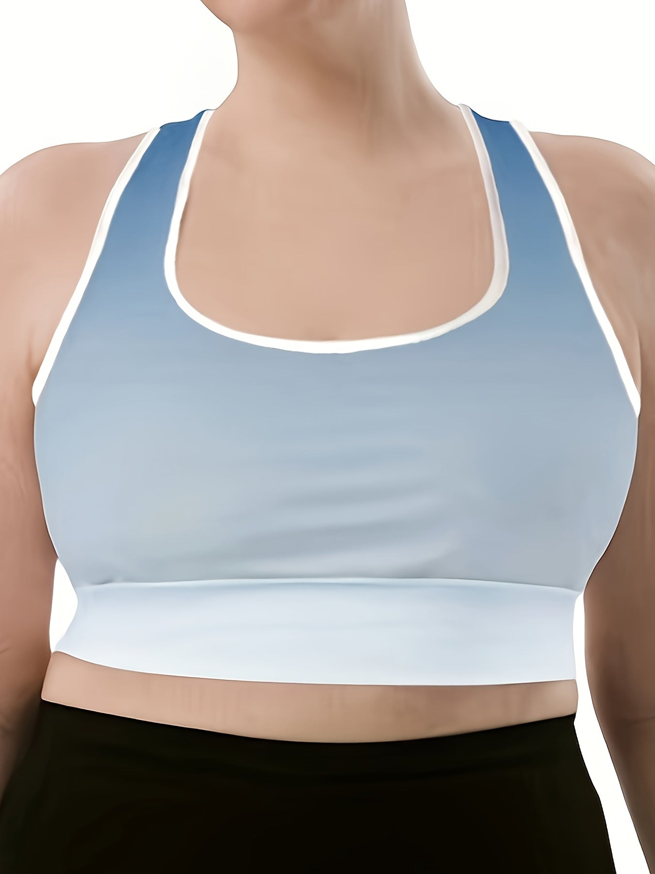  Ombre Print Racer Back Sports Bra