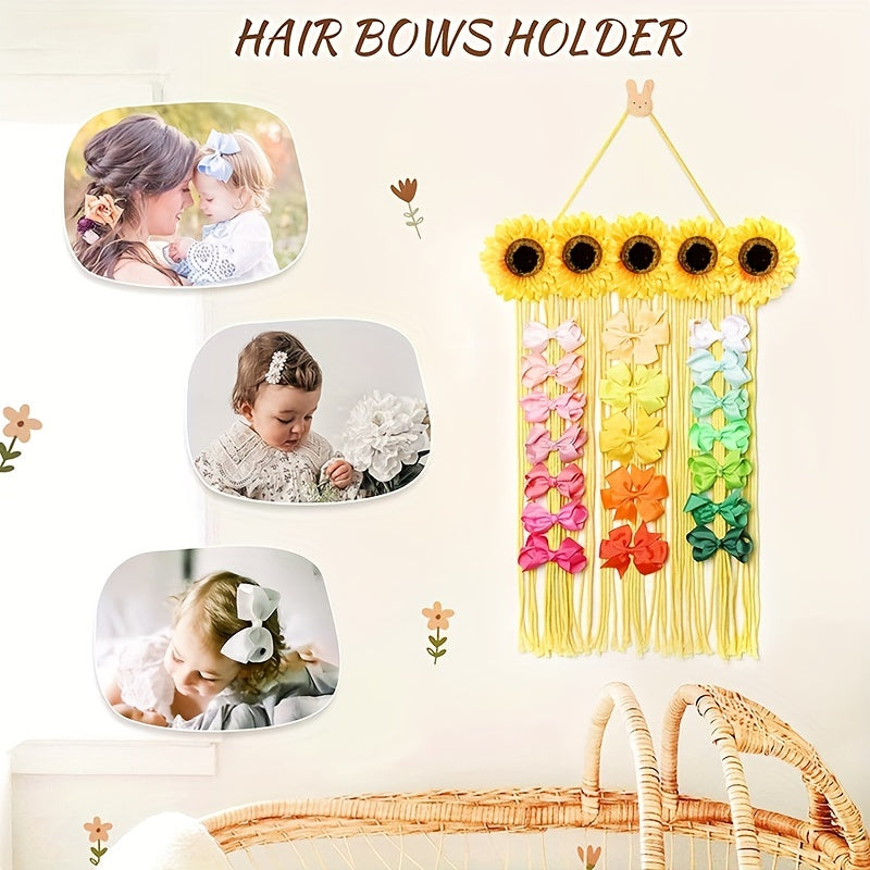 Girls Bow Bow Hair Hoop Storage Hair Clip Hanging Organizer
