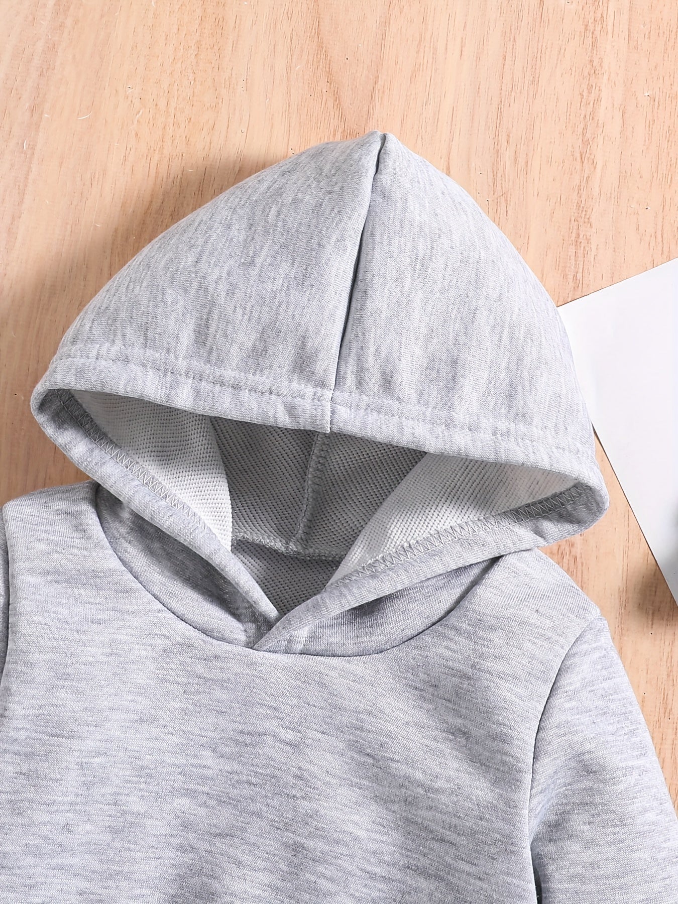 Bear Print Baby Boys Hooded Sweatshirt