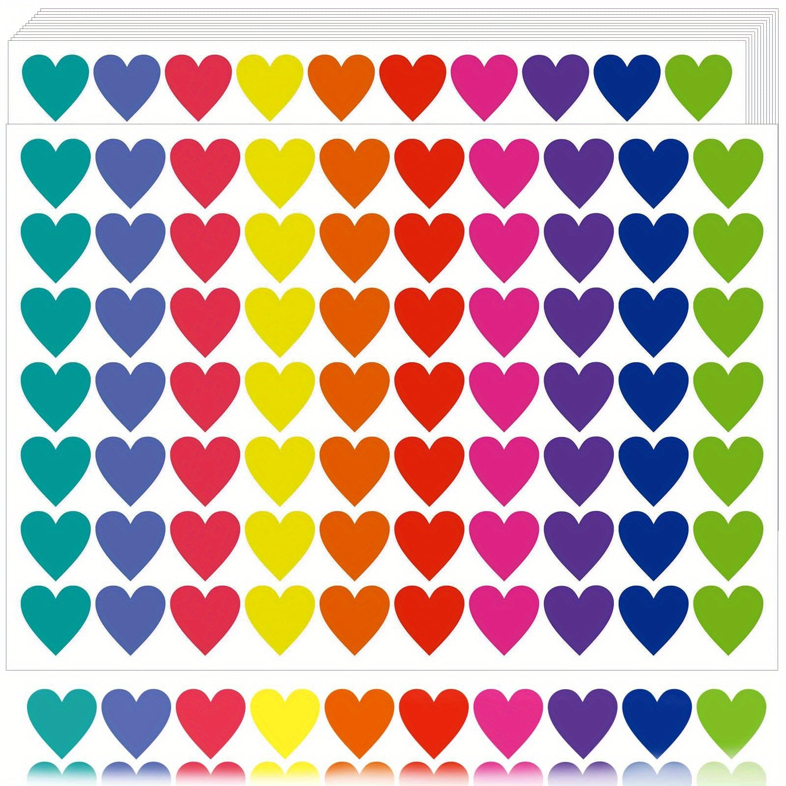 700 Colored Heart Dot Stickers 10 Colors Coding Labels Sticky Dots
