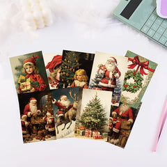 10pcs Christmas DIY Postcard Greeting Card Wall Decoration Cartoon Card