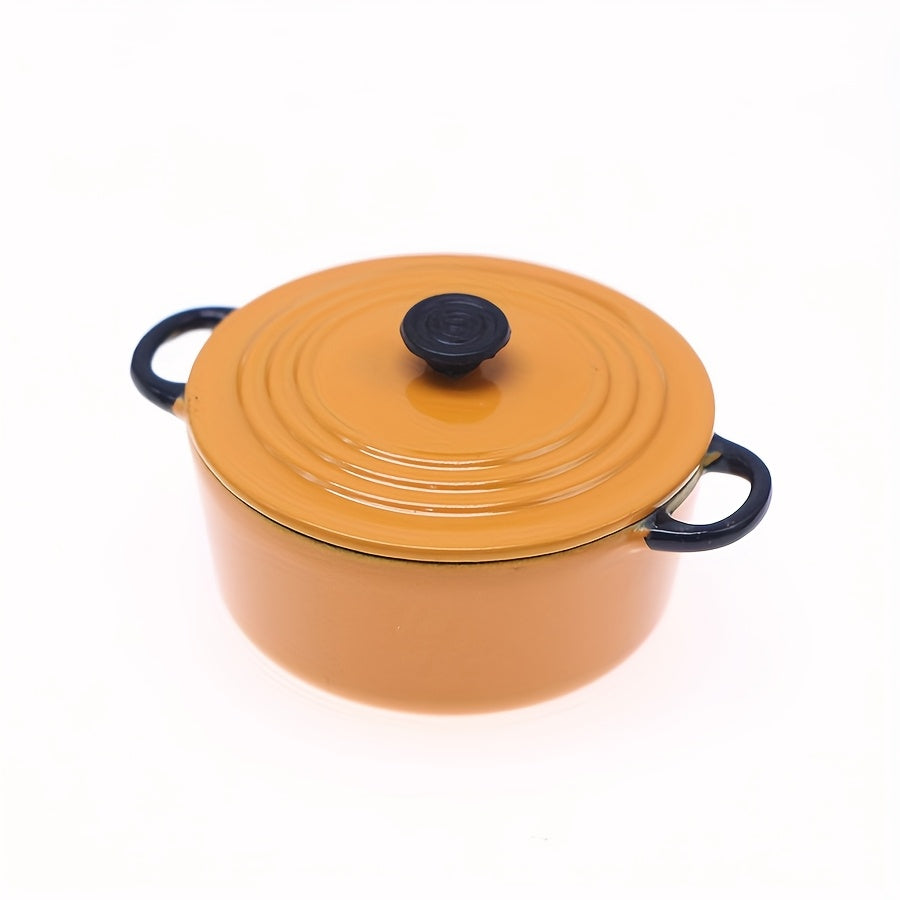 Dollhouse Double Handle Pot Model Metal Kitchen Scene Prop DIY Decor
