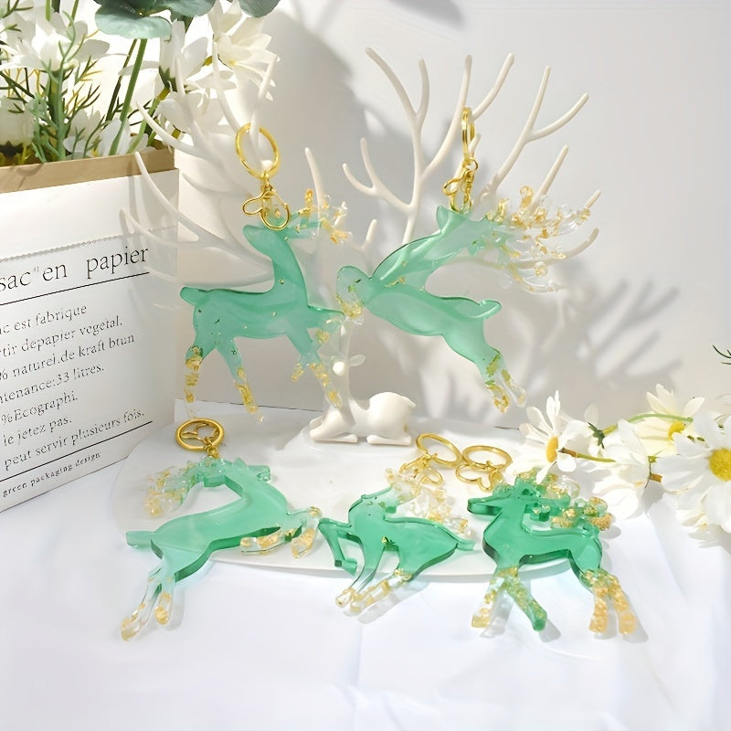 DIY Epoxy Resin Christmas Elk Reindeer Pendant Silicone Mold