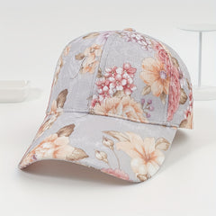 Flower Print Baseball Cap Lightweight UV Protection Sun Hat
