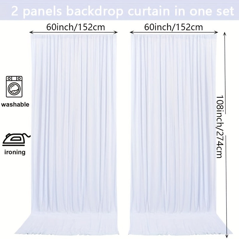 2pcs Rod Pocket Curtains for Weddings Parties and Home Decor