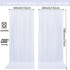 2pcs Rod Pocket Curtains for Weddings Parties and Home Decor
