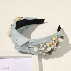 Faux Pearl Headband Wide Brim Beaded Headdress Hair Accessories