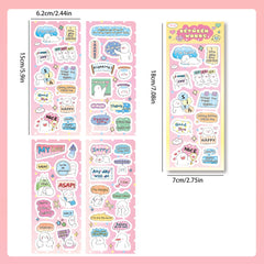 4 Pack Cartoon Graffiti Stickers DIY Decorative Journal Materials