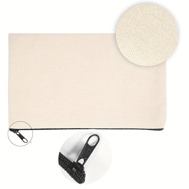 Canvas Zipper Bags for DIY Crafts Small Pencil Boxes Travel Bags