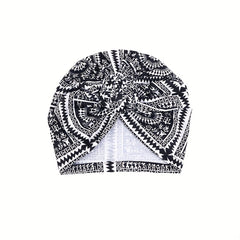 Geometric Print Turban Cap Head Wrap for Women