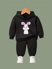 OERYUI Bunny Print Hoodies Pants Set For Spring Fall