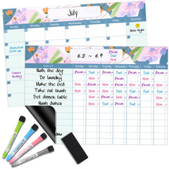 Magnetic Dry Erase Fridge Calendar and Chore Chart