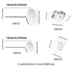 450PCS Stainless Steel Earring Posts for DIY Jewelry Making