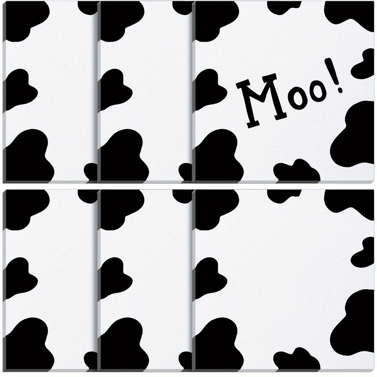 2 Packs Cow Print Sticky Note Pads Self-Adhesive Memo Pads for School