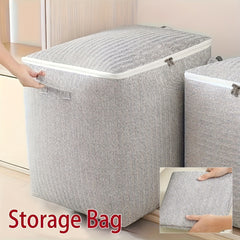3pcs Large Storage Bins Non Woven Organizer Boxes Handles Striped Pattern