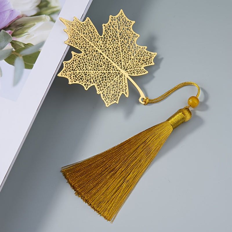 Golden Hollow Bookmark With Tassel for Book Readers Writers Adults