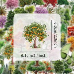 YIIMANNER 50pcs Forest Plant Landscape PET Stickers for Scrapbook