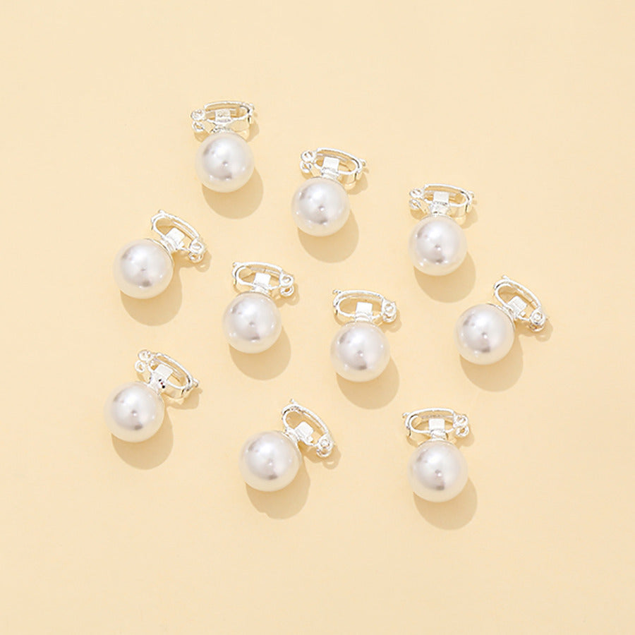 10pcs Pearl Hair Clip Women's Small Metal Golden Hair Accessories