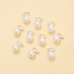 10pcs Pearl Hair Clip Women's Small Metal Golden Hair Accessories